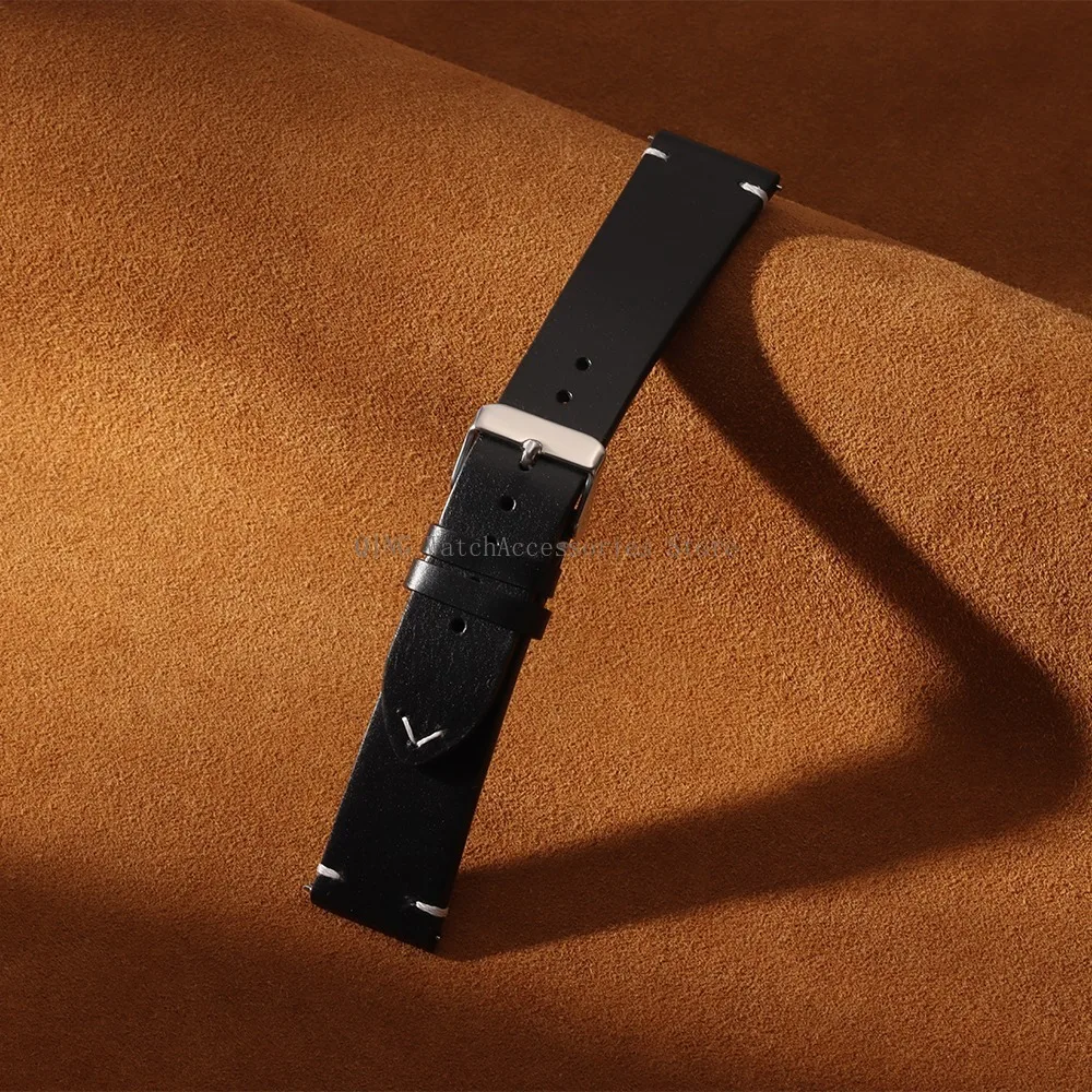 18/19/20/21/22mm Vintage Oil Wax Leather WatchBand Strap Men Women Business Stitching Wristband Universal Quick Release Bracelet