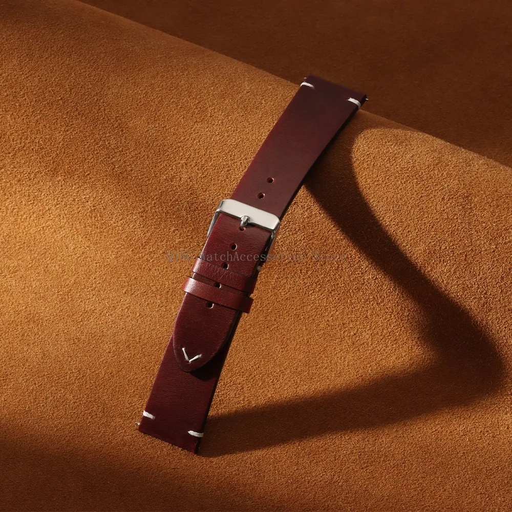 18/19/20/21/22mm Vintage Oil Wax Leather WatchBand Strap Men Women Business Stitching Wristband Universal Quick Release Bracelet