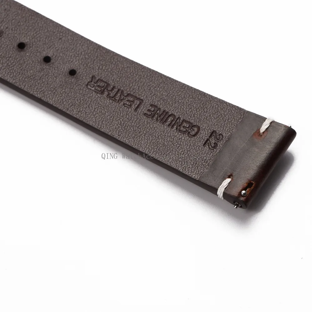 18/19/20/21/22mm Vintage Oil Wax Leather WatchBand Strap Men Women Business Stitching Wristband Universal Quick Release Bracelet
