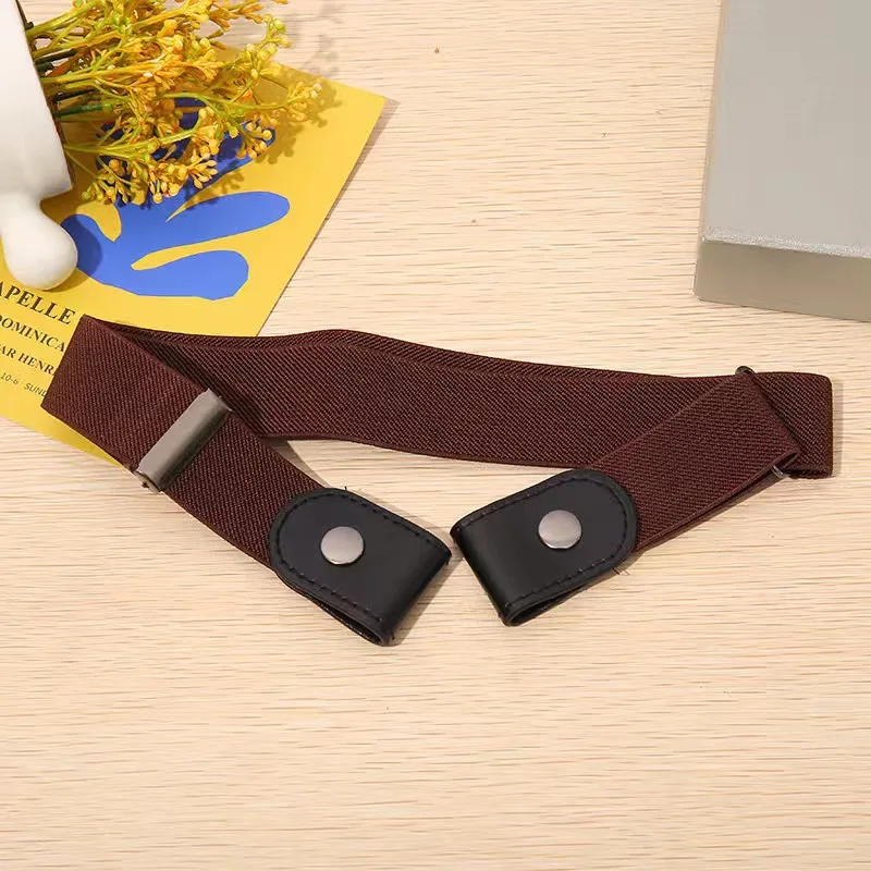 Buckle-Free Belt For Jean Pants Dresses No Buckle Stretch Elastic Waist Belt for Women Men Casual Buckle Free Invisible Belt Adj