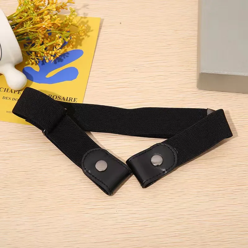 Buckle-Free Belt For Jean Pants Dresses No Buckle Stretch Elastic Waist Belt for Women Men Casual Buckle Free Invisible Belt Adj