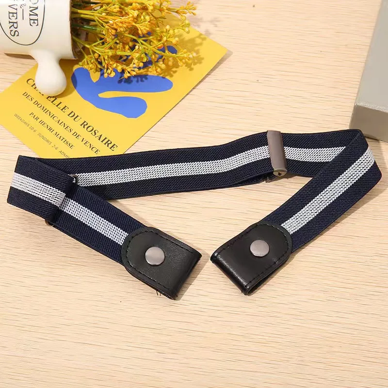Buckle-Free Belt For Jean Pants Dresses No Buckle Stretch Elastic Waist Belt for Women Men Casual Buckle Free Invisible Belt Adj