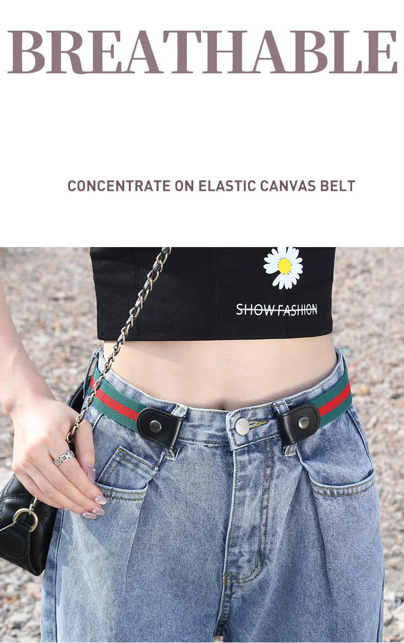 Buckle-Free Belt For Jean Pants Dresses No Buckle Stretch Elastic Waist Belt for Women Men Casual Buckle Free Invisible Belt Adj