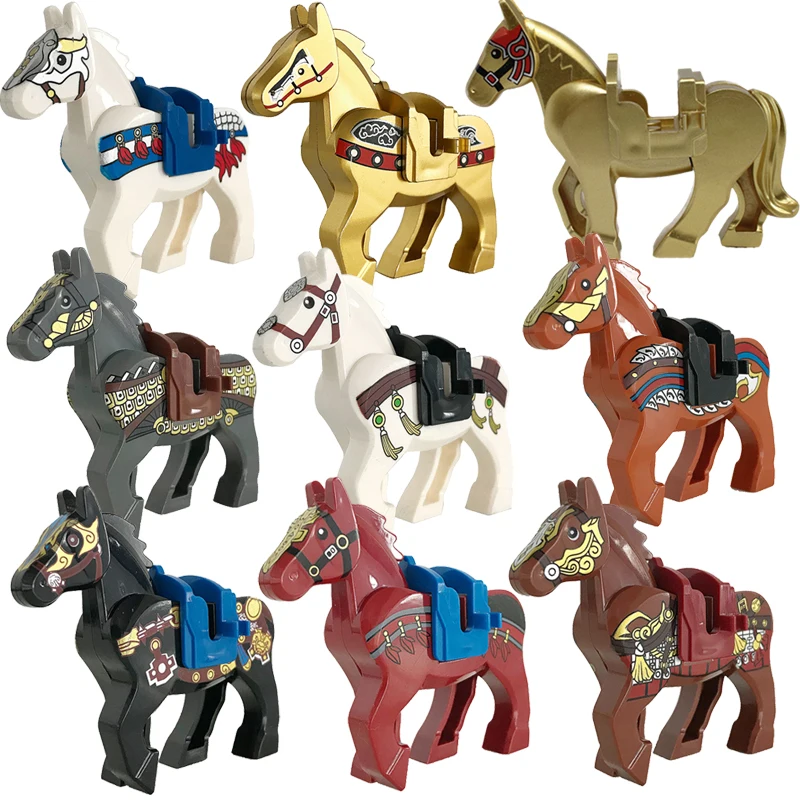 Zoo African Elephant Sika Deer Camel MOC Building Blocks Fire Dragon Animal Panda Bear Military Pegasus Horse Mini Toy Gift K041