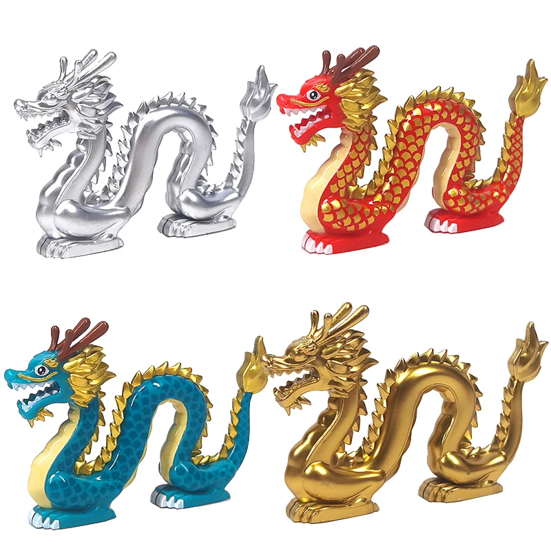 Zoo African Elephant Sika Deer Camel MOC Building Blocks Fire Dragon Animal Panda Bear Military Pegasus Horse Mini Toy Gift K041