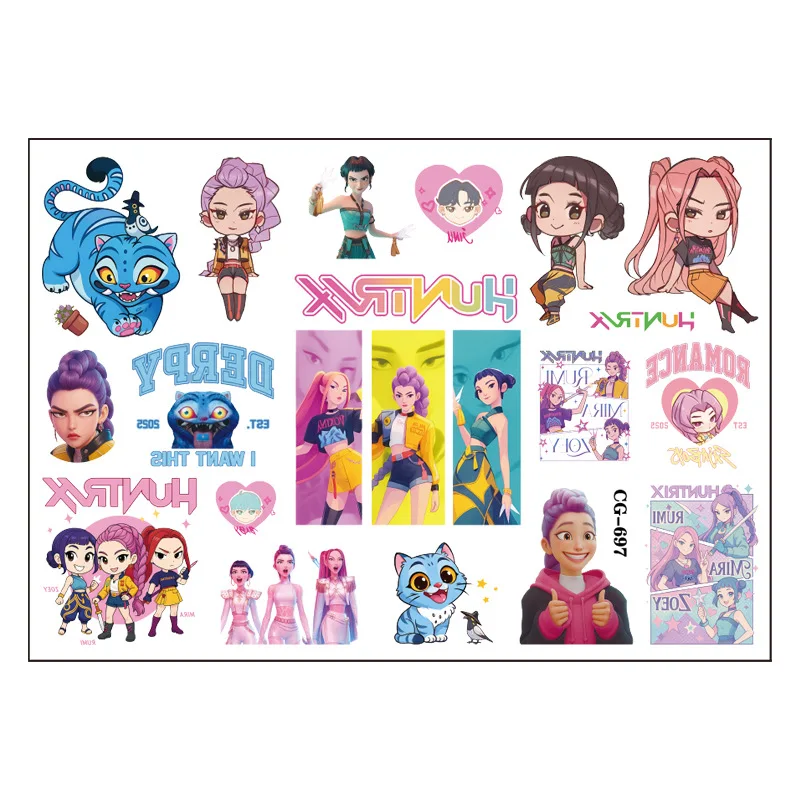 KPOP Birthday Party Supplies Set with Tattoo Stickers Slap Bracelets Paper Glasses Tablecloth Balloons - Theme Decor Gift Bags