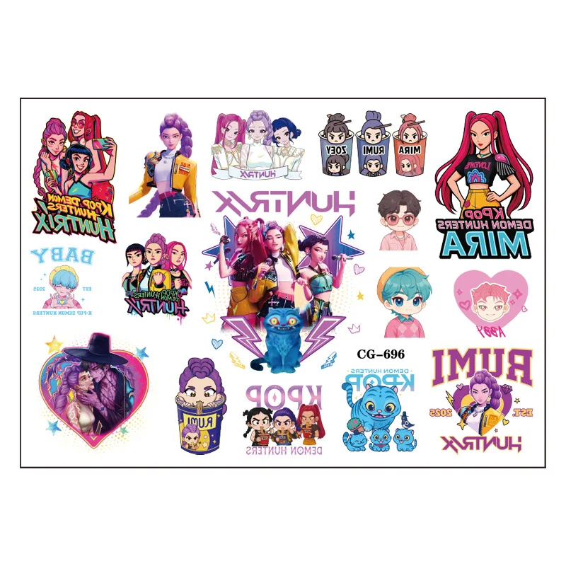 KPOP Birthday Party Supplies Set with Tattoo Stickers Slap Bracelets Paper Glasses Tablecloth Balloons - Theme Decor Gift Bags