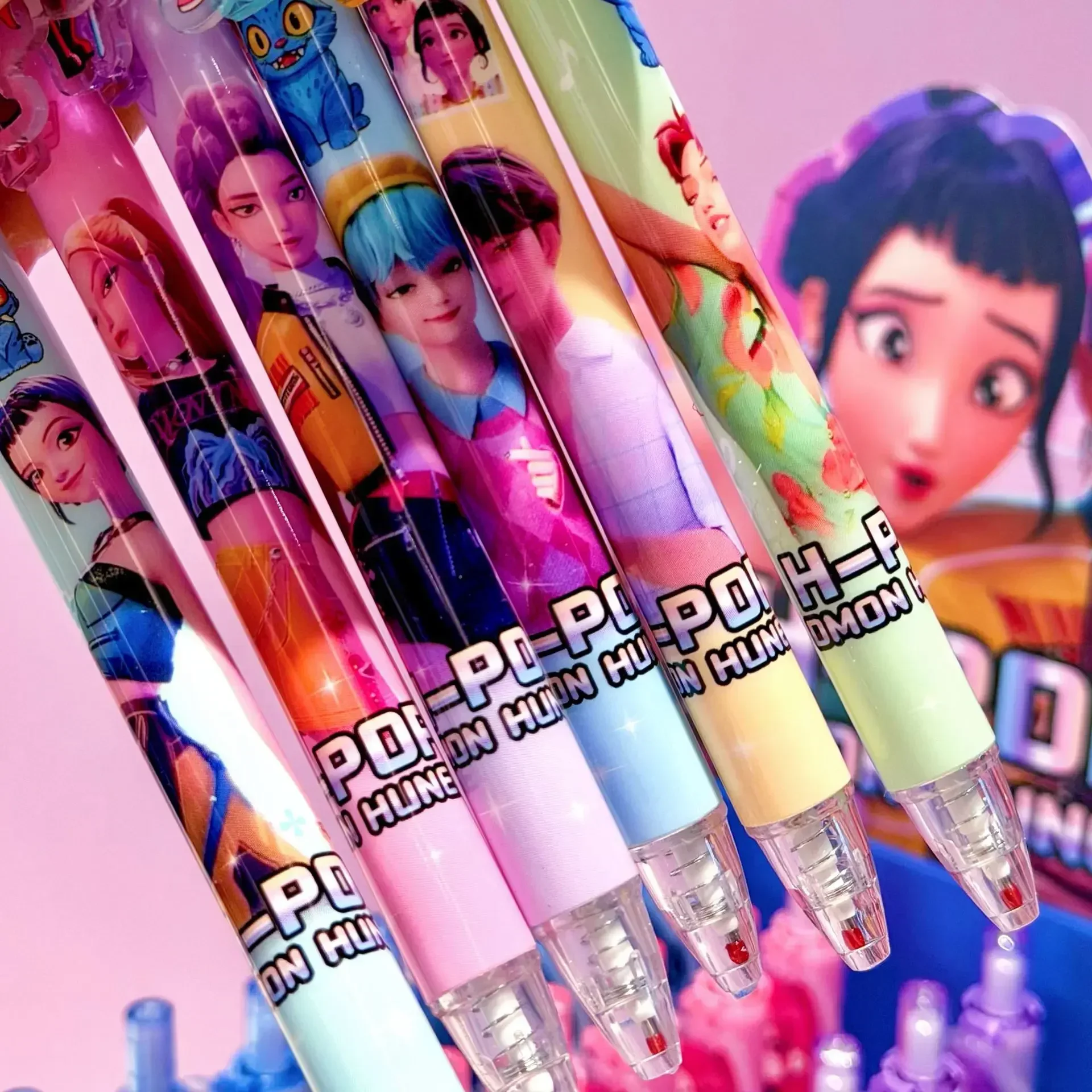 6/12/18 Piece  Anime Hunter Gel Pens Rumi Mira Zoey Saja Cartoon Pens School Writing Drawing Supplies for Boys Girls Gifts
