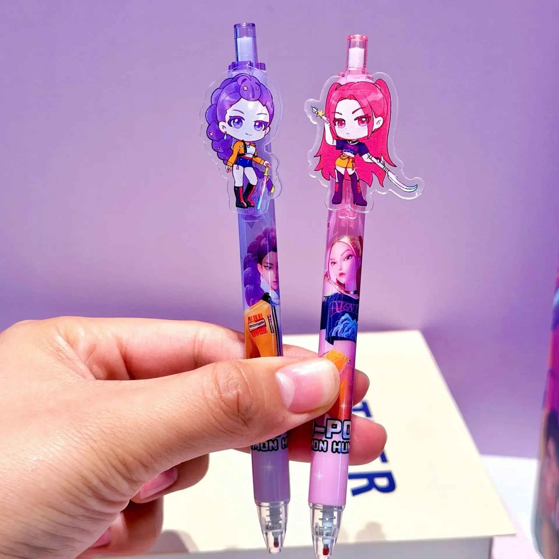 6/12/18 Piece  Anime Hunter Gel Pens Rumi Mira Zoey Saja Cartoon Pens School Writing Drawing Supplies for Boys Girls Gifts