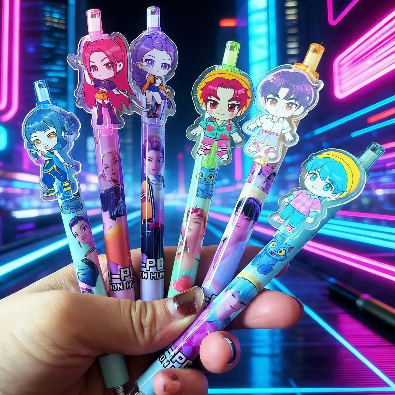 6/12/18 Piece  Anime Hunter Gel Pens Rumi Mira Zoey Saja Cartoon Pens School Writing Drawing Supplies for Boys Girls Gifts