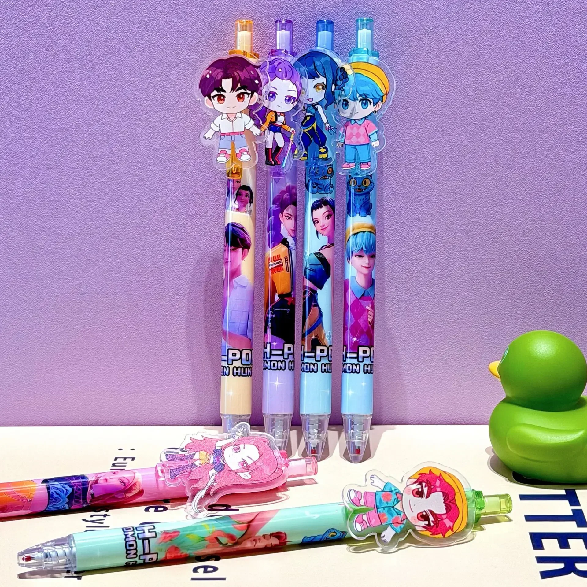 6/12/18 Piece  Anime Hunter Gel Pens Rumi Mira Zoey Saja Cartoon Pens School Writing Drawing Supplies for Boys Girls Gifts