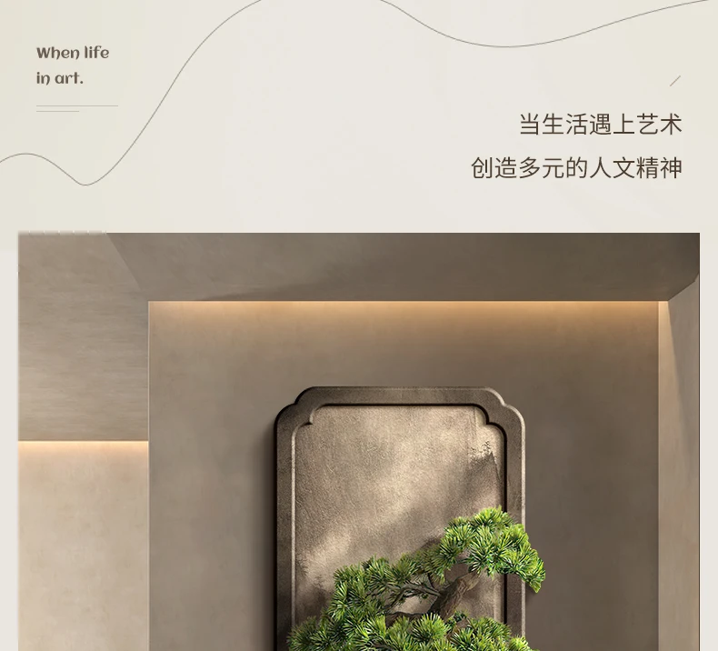 Chinese style entrance decoration painting, vertical landscape painting, corridor hanging painting, high-end door wall lamp