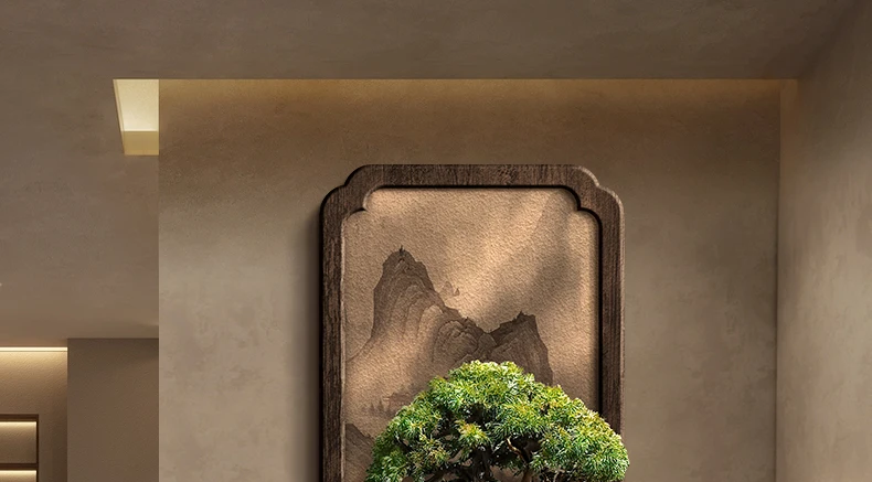Chinese style entrance decoration painting, vertical landscape painting, corridor hanging painting, high-end door wall lamp