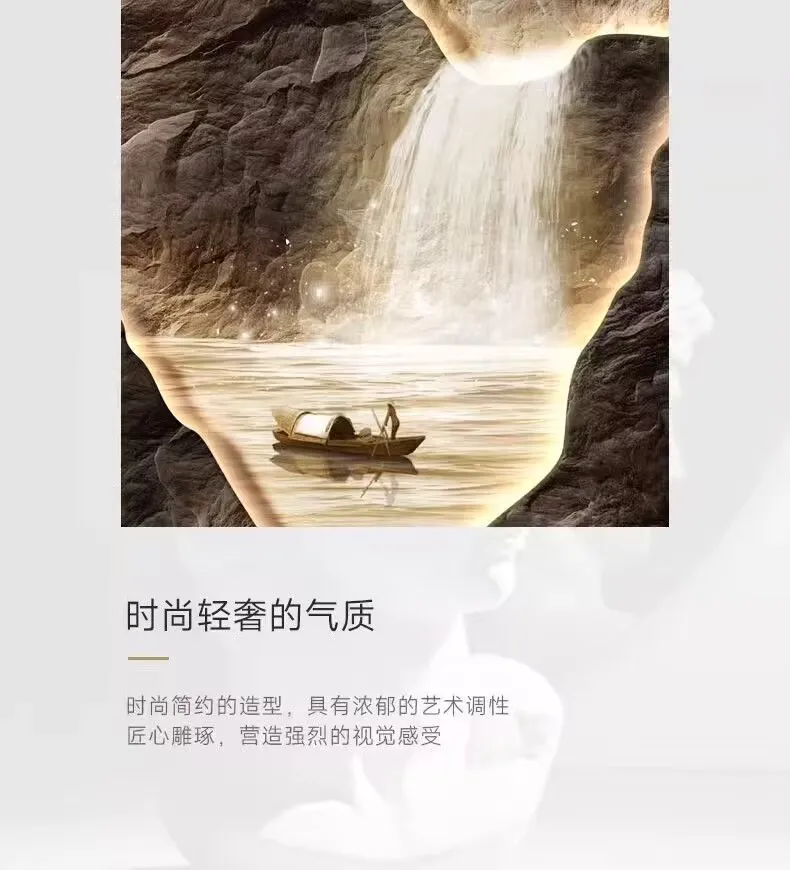 2024 New Flow Generating Wealth, Entrance Decoration Painting, High end Corridor Mural, Landscape Hanging Painting