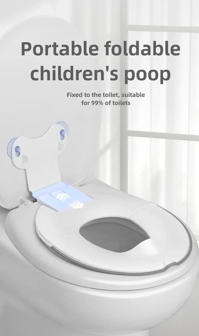 Foldable Toddler Toilet Seat, Portable Toilet Training Seats with Urine Barrier, Universal Family Toilet Seat with Suction Cups