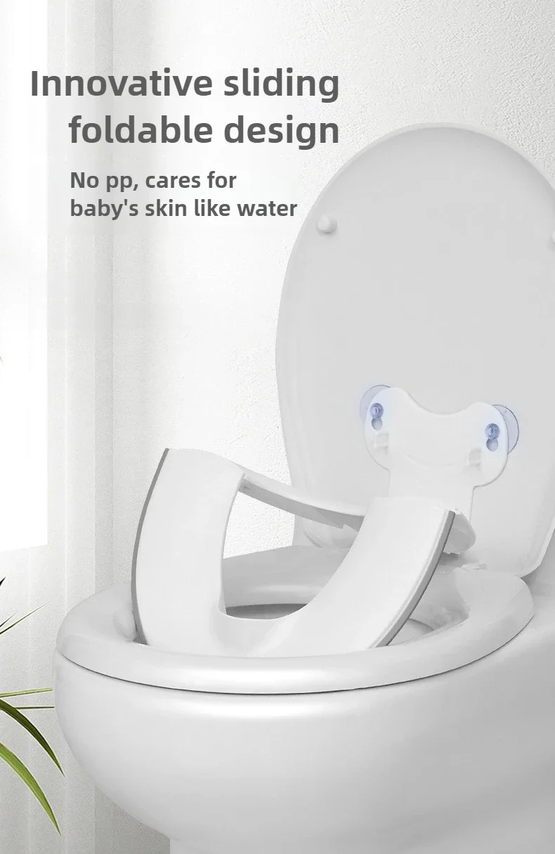 Foldable Toddler Toilet Seat, Portable Toilet Training Seats with Urine Barrier, Universal Family Toilet Seat with Suction Cups