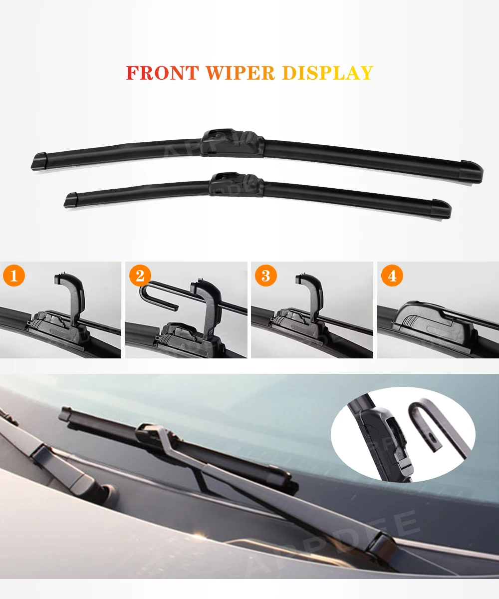 APPDEE Wiper For Nissan X-Trail T33 2021-2025 2022 2023 2024 Wiper Front & Rear Wiper Blades Windscreen Brushes 26"+17"+12"
