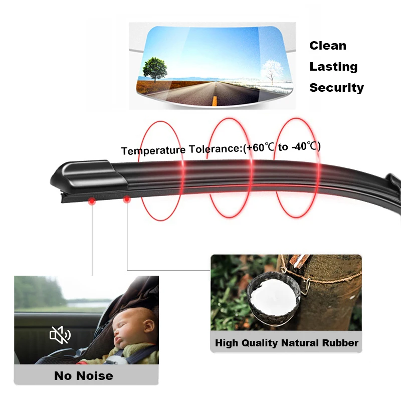 TONLINKER Car Wiper Blades For GWM Haval M6 2023 SUV 1.5MT 1.5CVT Car Accessories Front Windscreen Wiper Blade Brushes Cutter