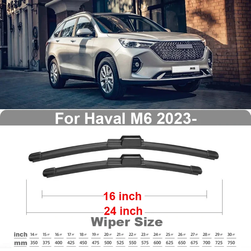 TONLINKER Car Wiper Blades For GWM Haval M6 2023 SUV 1.5MT 1.5CVT Car Accessories Front Windscreen Wiper Blade Brushes Cutter