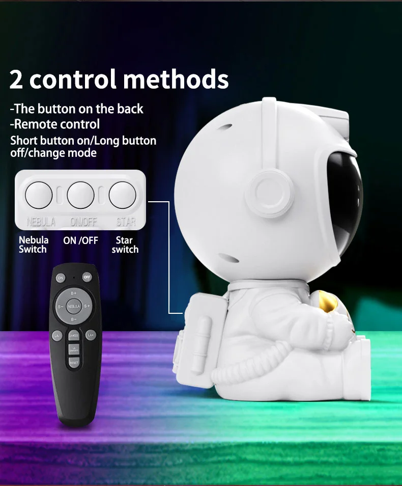 LED Astronaut Projector Night Light Nebula Sky Ceiling Galaxy Star Lights Bedroom Home Party Decorative Children Kids Gift