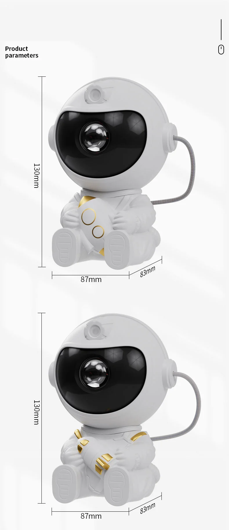 LED Astronaut Projector Night Light Nebula Sky Ceiling Galaxy Star Lights Bedroom Home Party Decorative Children Kids Gift