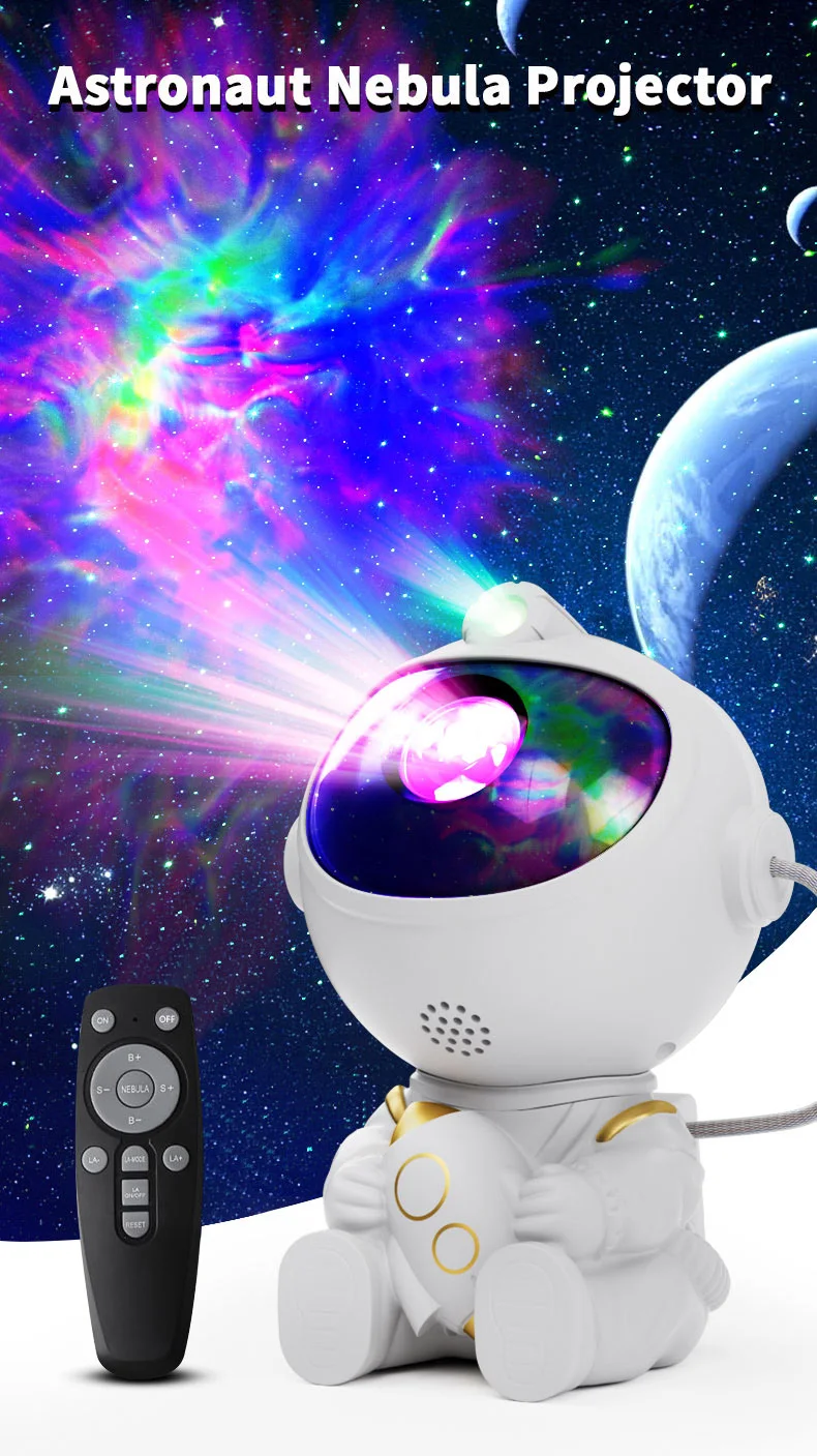 LED Astronaut Projector Night Light Nebula Sky Ceiling Galaxy Star Lights Bedroom Home Party Decorative Children Kids Gift