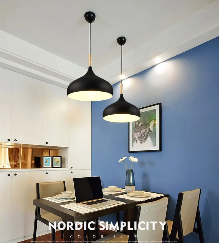 New Modern Pendant Lamps Macaroon Chandelier for Restaurant Bedroom Hanging Lights Aluminum Single Chandelier Office Decorative