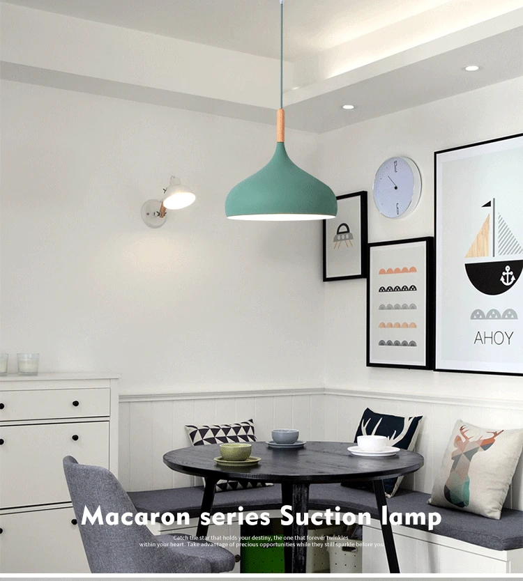 New Modern Pendant Lamps Macaroon Chandelier for Restaurant Bedroom Hanging Lights Aluminum Single Chandelier Office Decorative