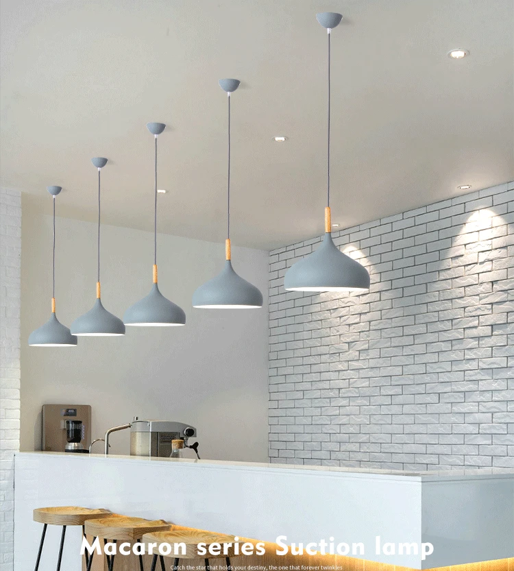 New Modern Pendant Lamps Macaroon Chandelier for Restaurant Bedroom Hanging Lights Aluminum Single Chandelier Office Decorative