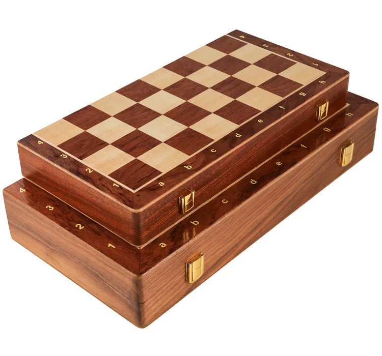 Chess Set Grade Wooden Folding Big 39*39cm Traditional Classic Handwork Solid Wood Pieces Chessboard Gift Board Game