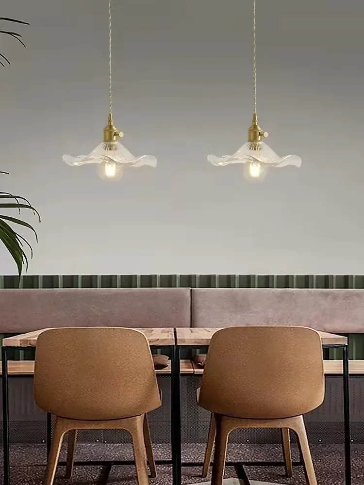 Nordic Minimalism LED Pendant Light Fixtures Bedroom for Living Room Bar Colorful Glass Copper Hanging Lamp Lights