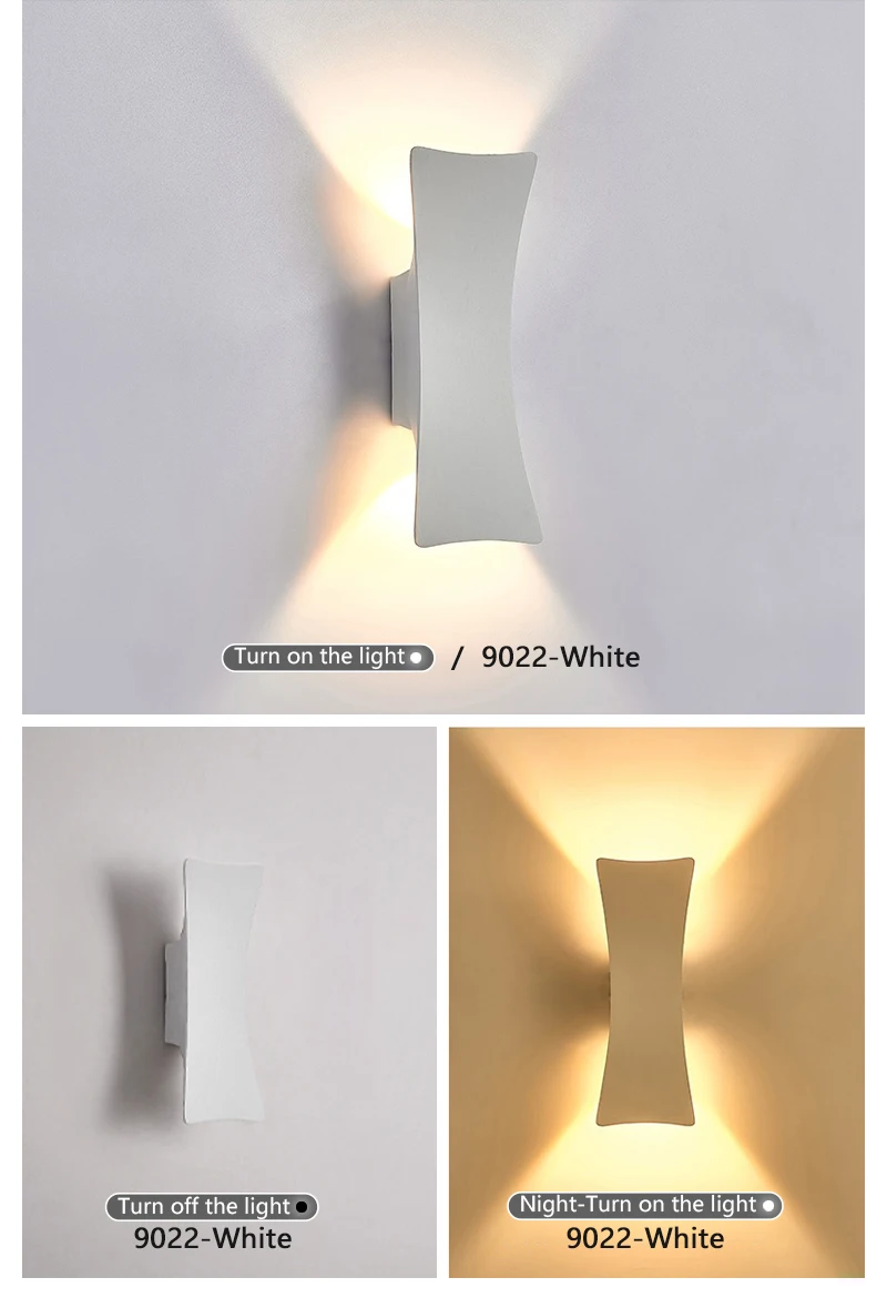LED Wall Lamp Indoor and Outdoor IP65 Waterproof White/black Modern Minimalist Aluminum Home Light Porch Garden Light AC85-265V
