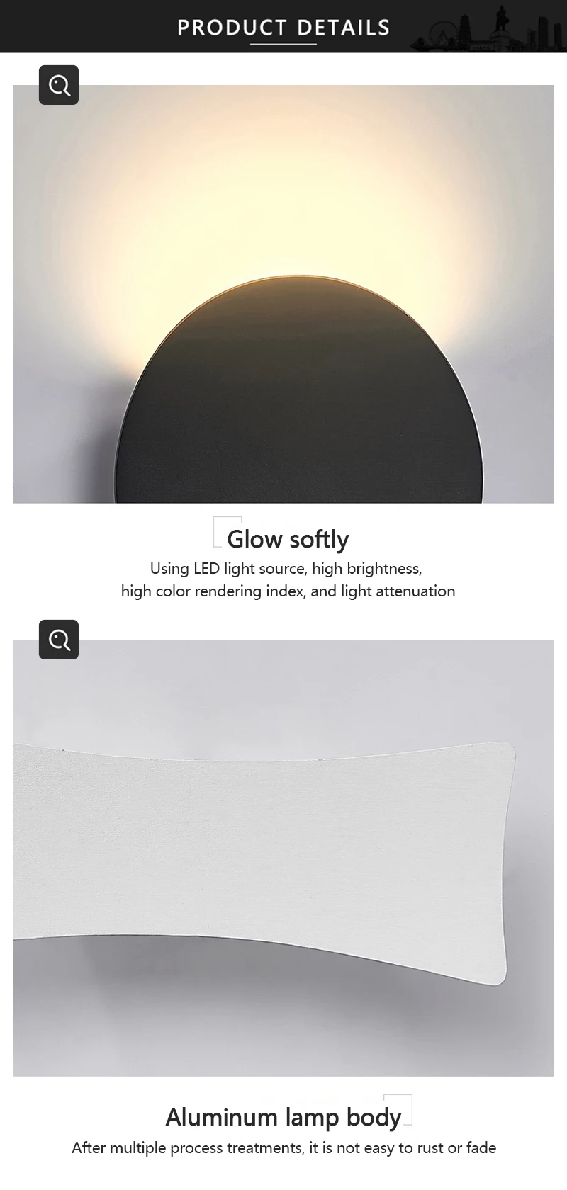 LED Wall Lamp Indoor and Outdoor IP65 Waterproof White/black Modern Minimalist Aluminum Home Light Porch Garden Light AC85-265V
