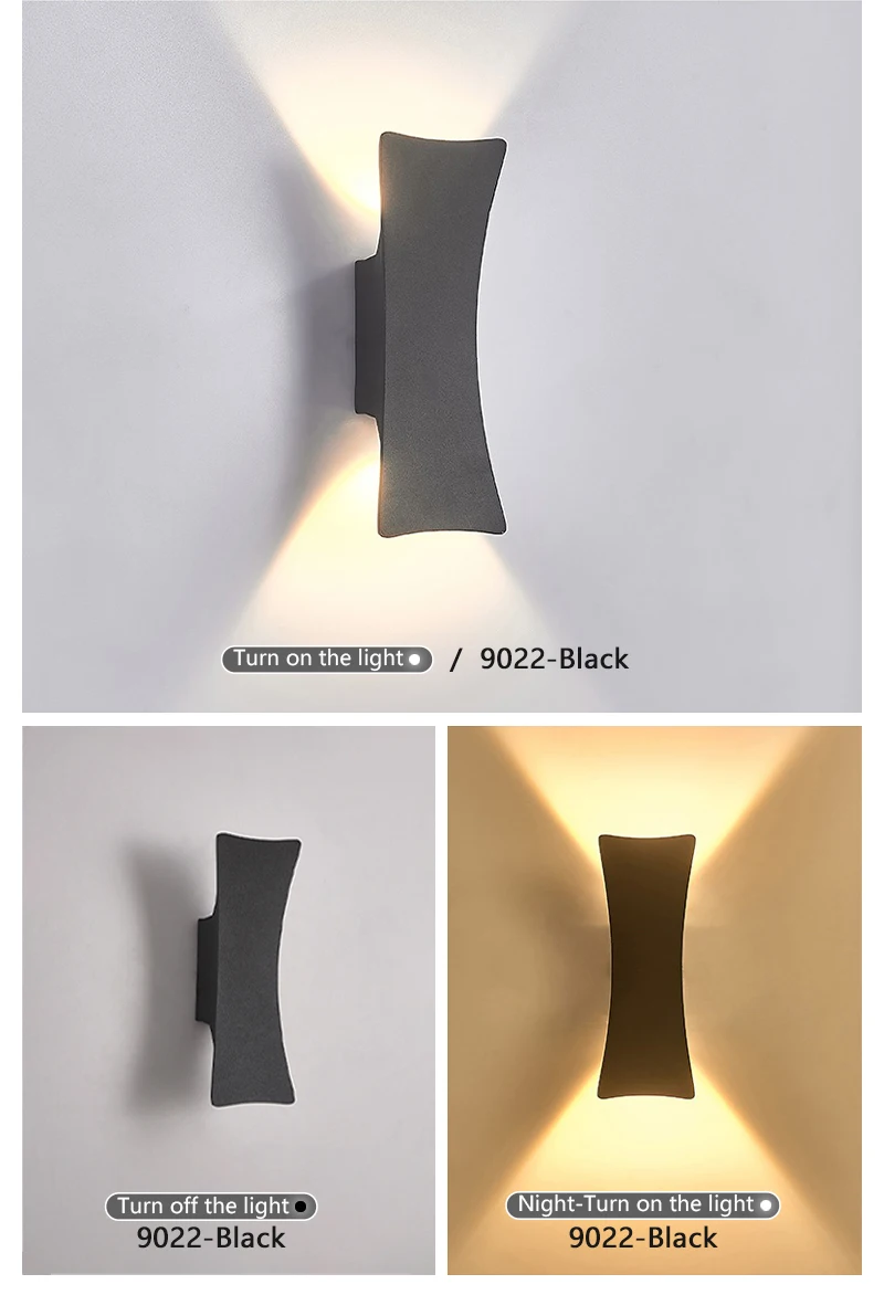 LED Wall Lamp Indoor and Outdoor IP65 Waterproof White/black Modern Minimalist Aluminum Home Light Porch Garden Light AC85-265V