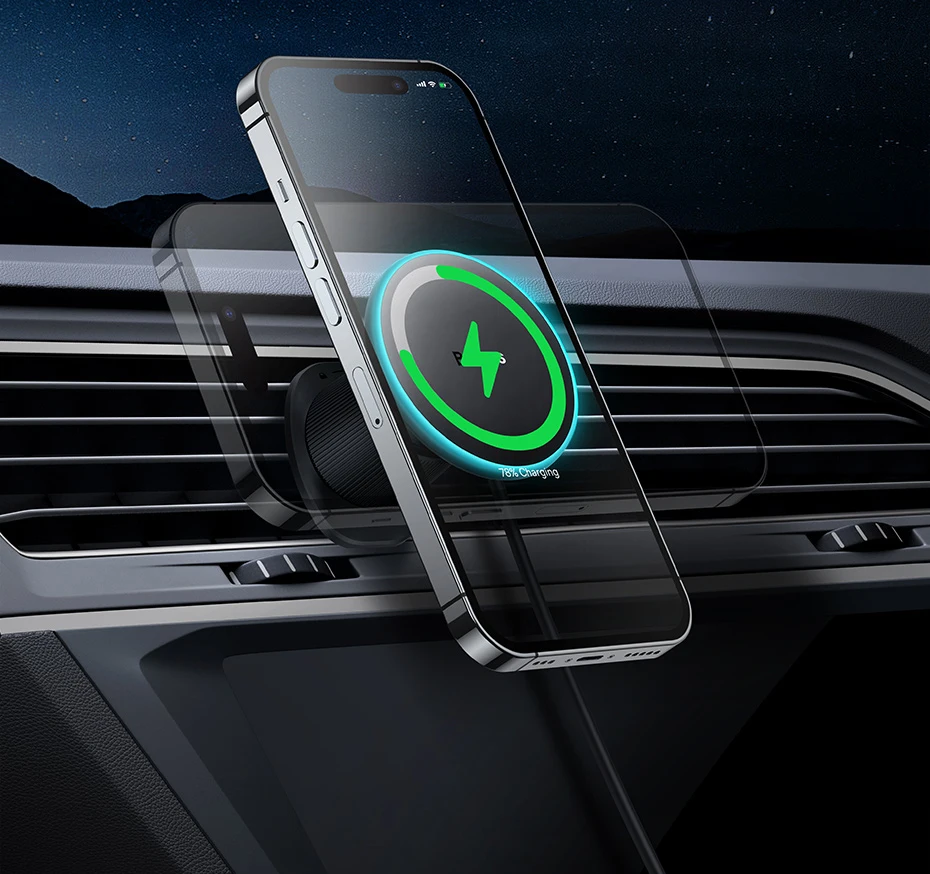 Baseus Magnetic Wireless Charger Car Phone Holder 15W Fast Charging Wireless Car Charger Holder For iPhone 16 15 14 13 Car Mount