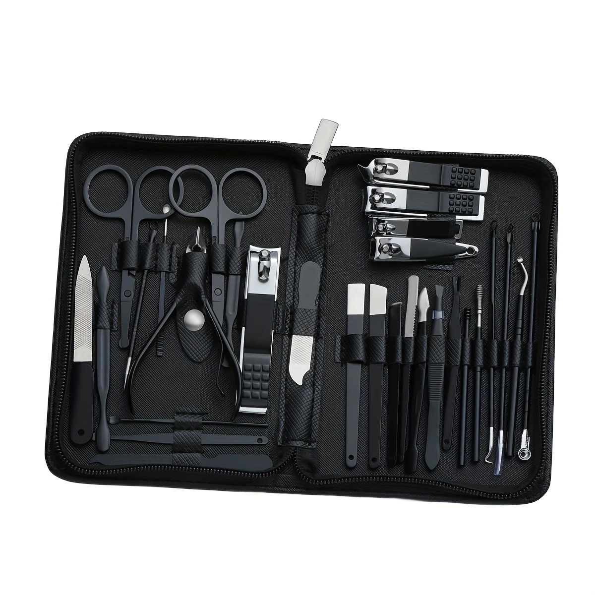 30pcs Professional Stainless Steel Nail Clipper Set Green Nail Tools Manicure Pedicure Set of 30pcs Travel Grooming Kit
