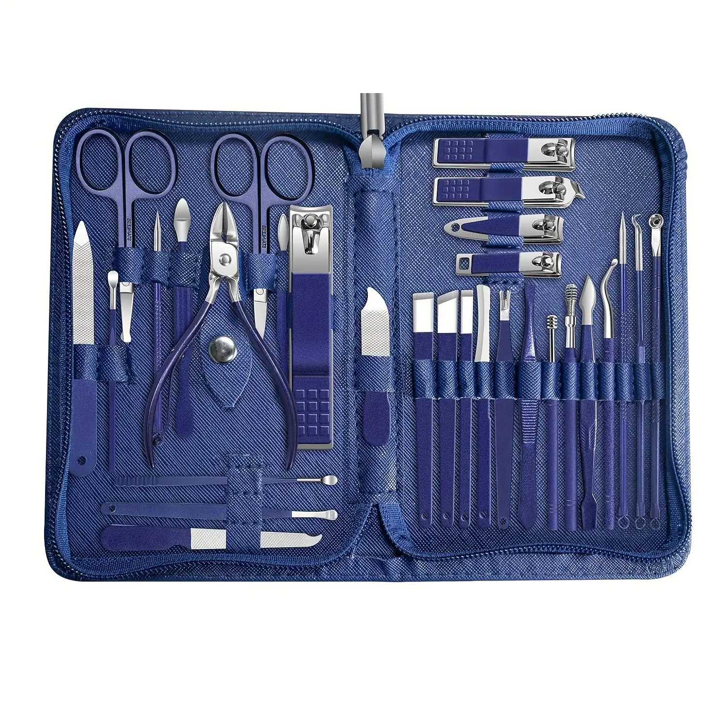 30pcs Professional Stainless Steel Nail Clipper Set Green Nail Tools Manicure Pedicure Set of 30pcs Travel Grooming Kit