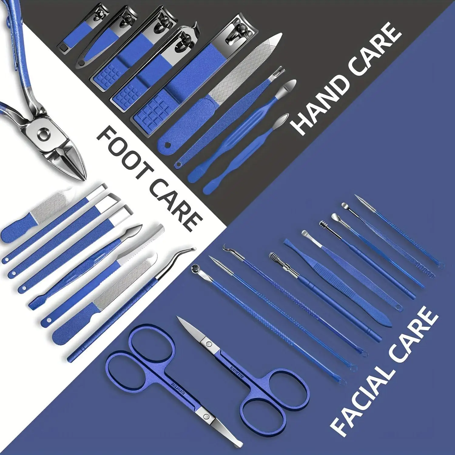 30pcs Professional Stainless Steel Nail Clipper Set Green Nail Tools Manicure Pedicure Set of 30pcs Travel Grooming Kit