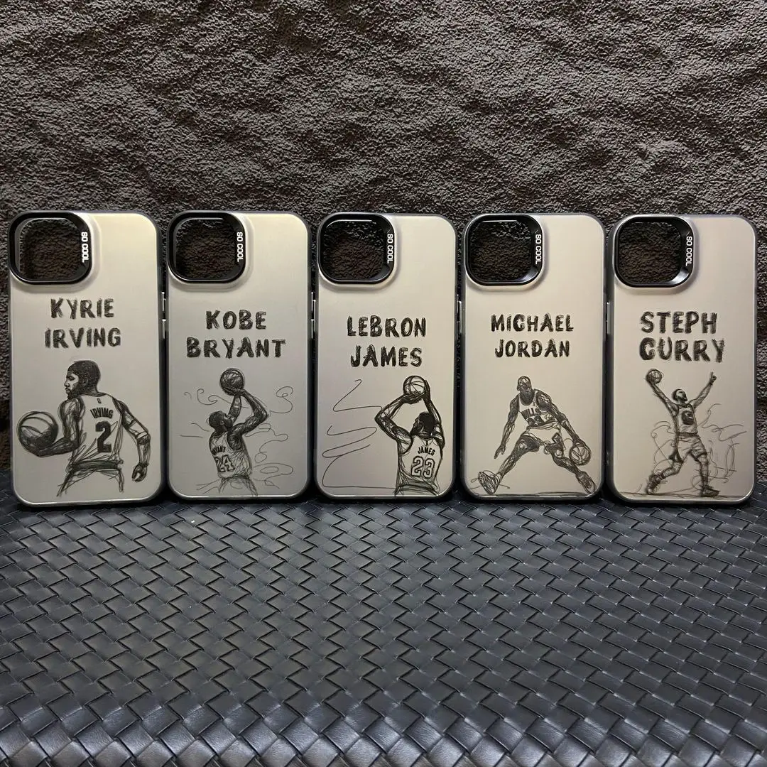 Cartoon Basketball star Sports Phone Case For iphone 15 Pro Max 14 13 12 11 Pro Max X XS Max XR 7 8 Plus SE2 hot Silver Cover