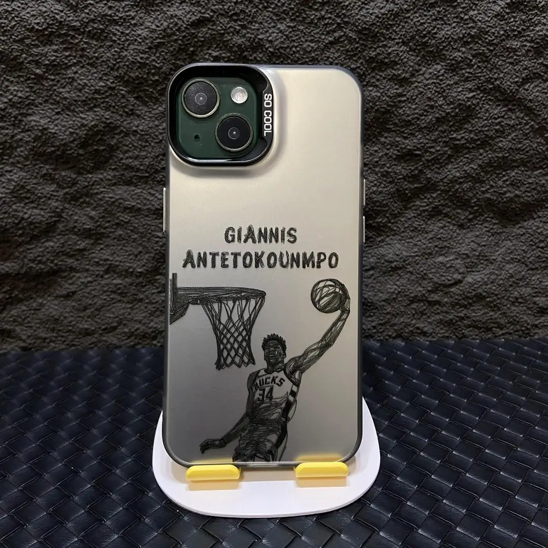 Cartoon Basketball star Sports Phone Case For iphone 15 Pro Max 14 13 12 11 Pro Max X XS Max XR 7 8 Plus SE2 hot Silver Cover