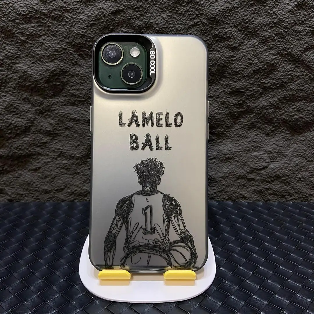 Cartoon Basketball star Sports Phone Case For iphone 15 Pro Max 14 13 12 11 Pro Max X XS Max XR 7 8 Plus SE2 hot Silver Cover