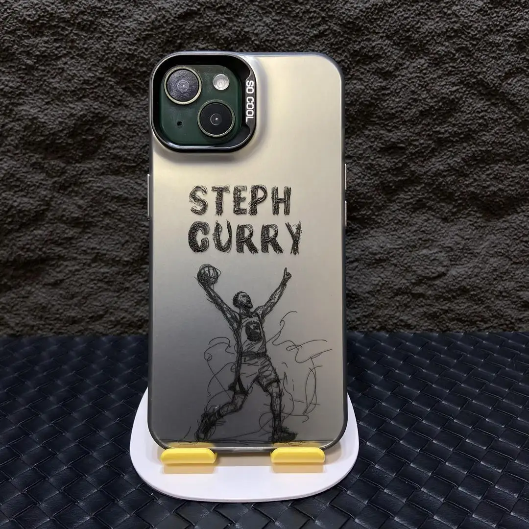 Cartoon Basketball star Sports Phone Case For iphone 15 Pro Max 14 13 12 11 Pro Max X XS Max XR 7 8 Plus SE2 hot Silver Cover