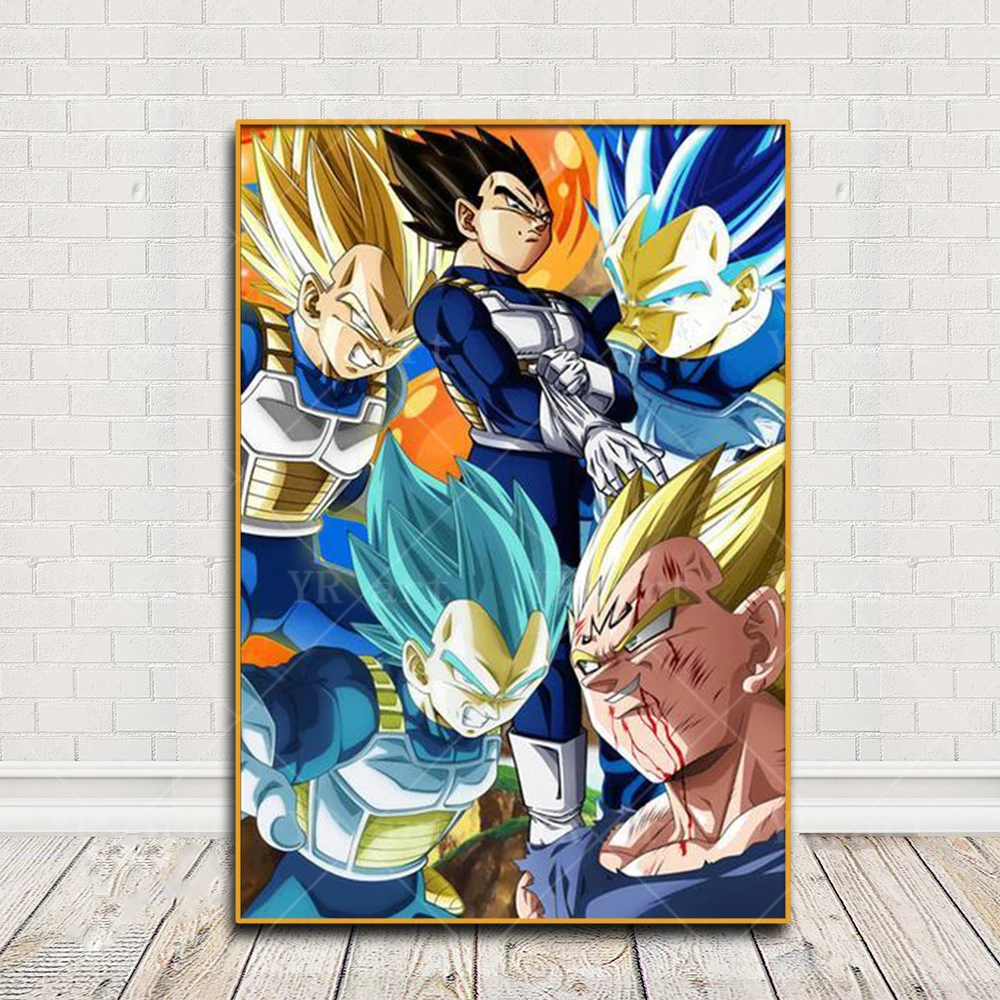 Japanese Surrounding Anime Dragon Ball Canvas Poster Print Super Saiyan Kakarot Vegeta Mural Art Decoration Picture Wall Prints