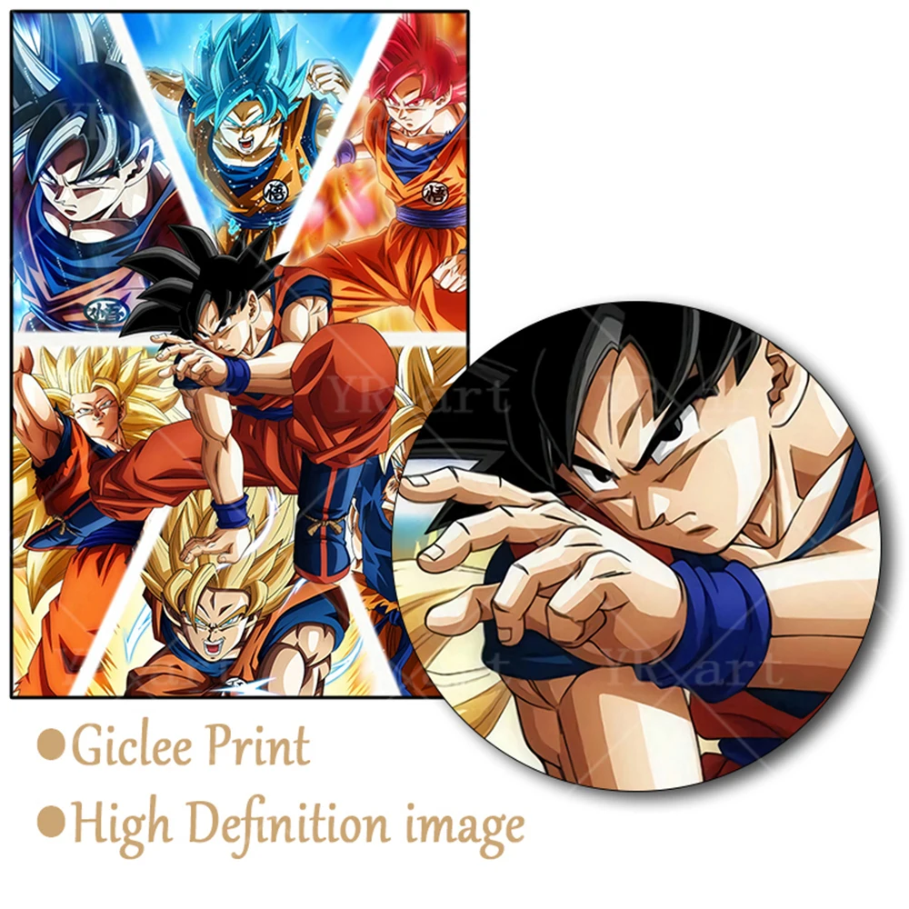 Japanese Surrounding Anime Dragon Ball Canvas Poster Print Super Saiyan Kakarot Vegeta Mural Art Decoration Picture Wall Prints