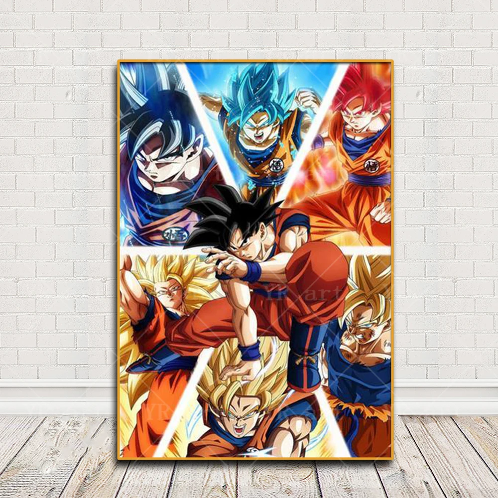 Japanese Surrounding Anime Dragon Ball Canvas Poster Print Super Saiyan Kakarot Vegeta Mural Art Decoration Picture Wall Prints