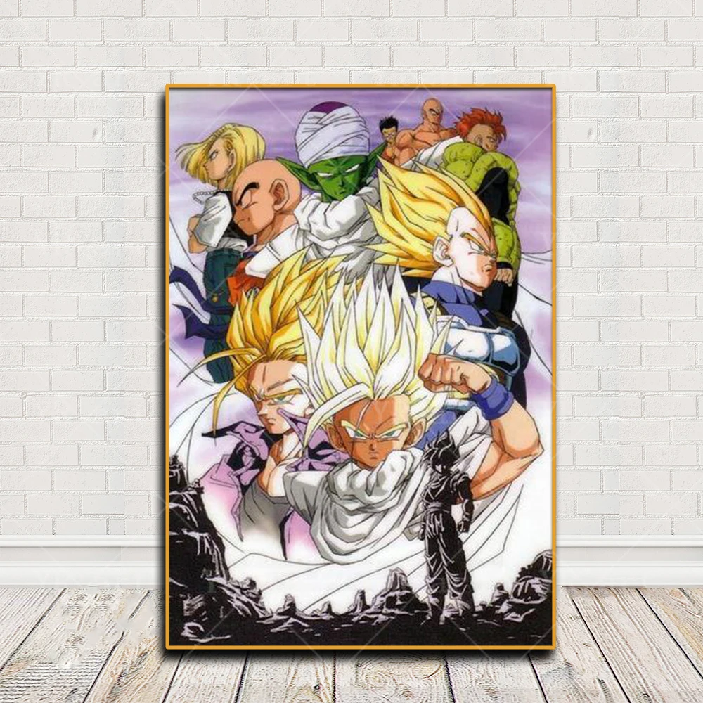 Japanese Surrounding Anime Dragon Ball Canvas Poster Print Super Saiyan Kakarot Vegeta Mural Art Decoration Picture Wall Prints