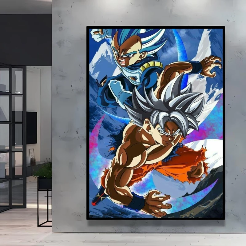 Canvas Wall Art Goku Cuadros Best Gifts Dragon Ball Classic Poster Home Living Room Hanging Modular Painting Kid Action Figures