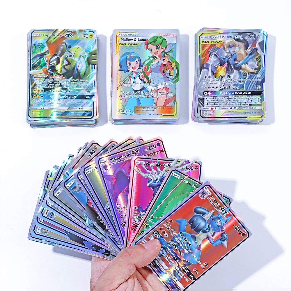 20Pcs English PKM Cards GX Tag Team Vmax EX Mega Shining Game Battle Carte Trading Collection Cards Toys Children Gifts