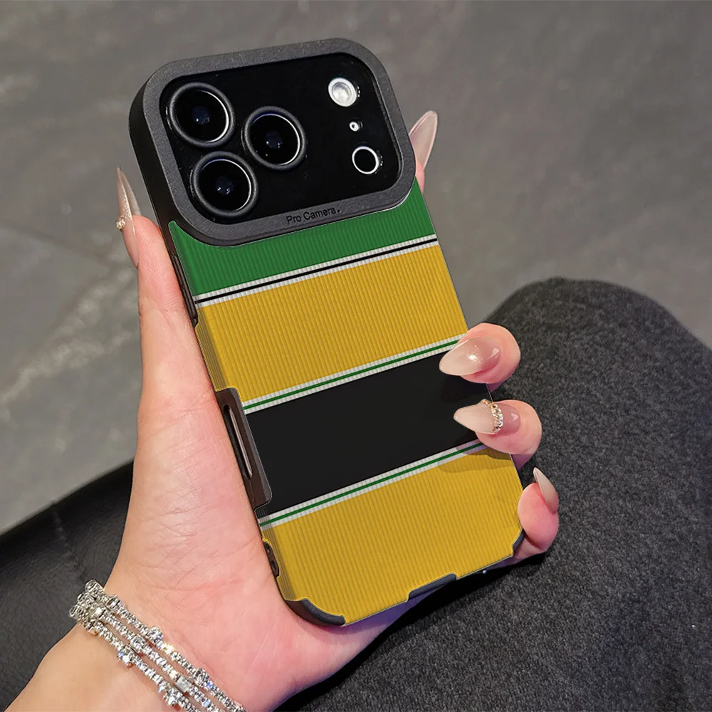 Hot Sheepskin Leather Phone Case For A-Ayrton S-Senna iPhone 17 16 16e Air 15 14 13 12 11 Pro XS Plus Max X XR Camera Protect
