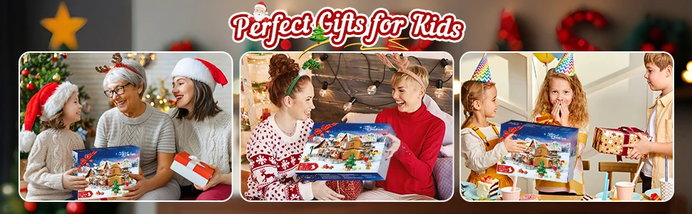 2025 Christmas Gingerbread House Building Toy with LED Light-3 Style Modes Block with Santa Xmas Tree Train for Adults Kids8+